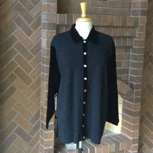 Vintage 90’s merino wool velvet sleeves shirt